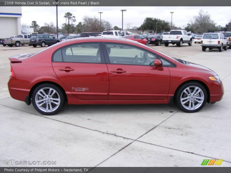 Habanero Red Pearl / Black 2008 Honda Civic Si Sedan