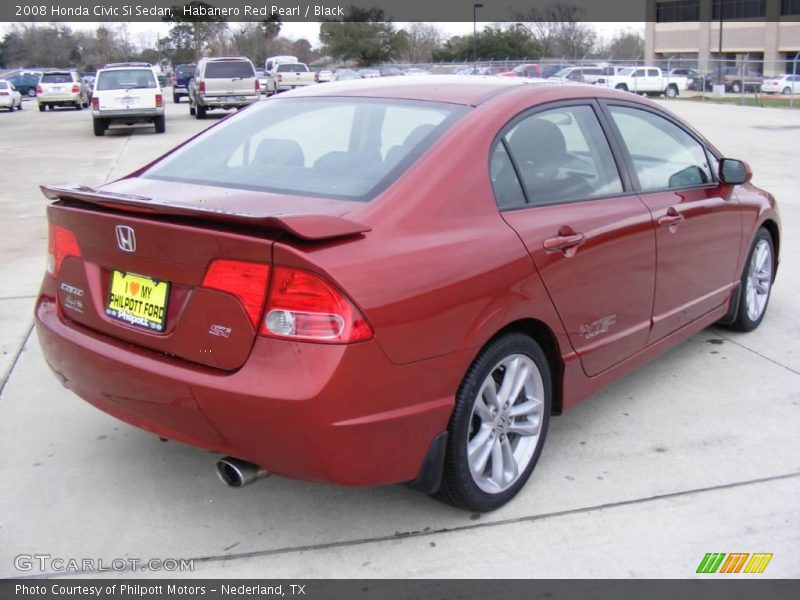 Habanero Red Pearl / Black 2008 Honda Civic Si Sedan