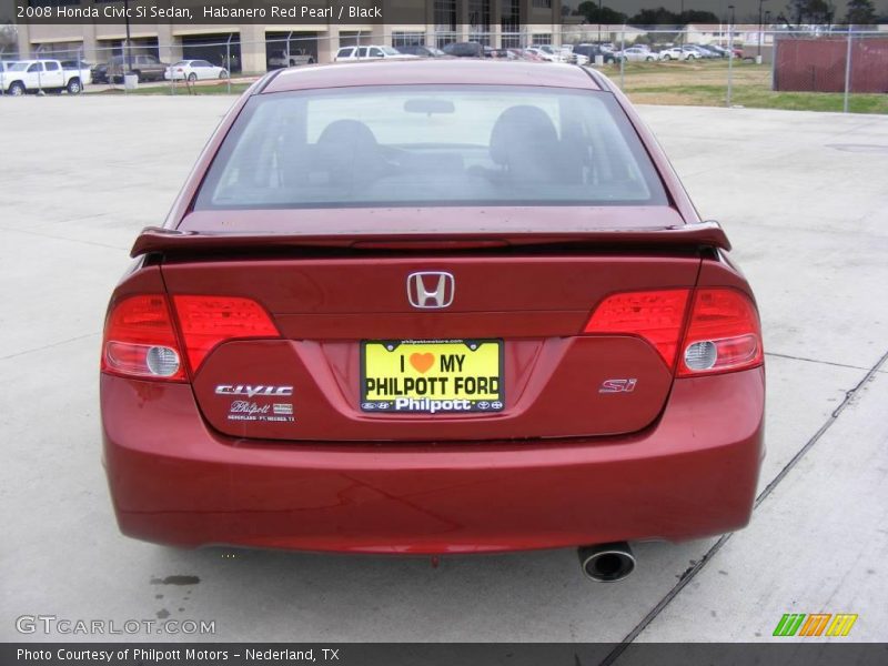 Habanero Red Pearl / Black 2008 Honda Civic Si Sedan