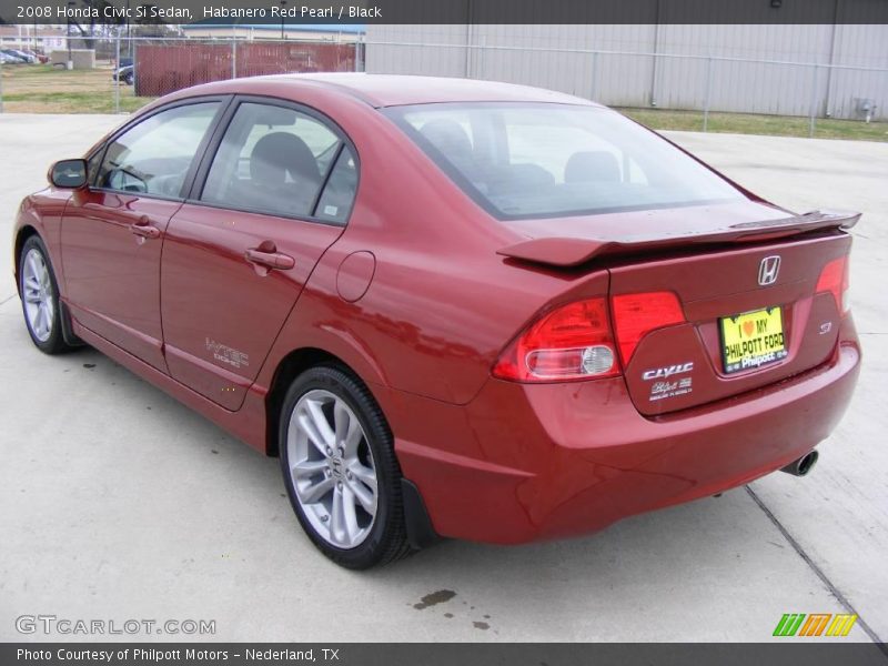 Habanero Red Pearl / Black 2008 Honda Civic Si Sedan