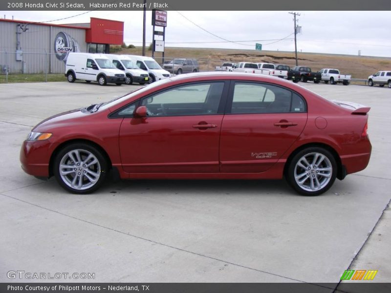 Habanero Red Pearl / Black 2008 Honda Civic Si Sedan