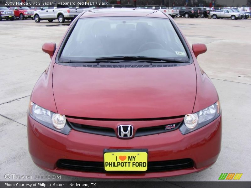 Habanero Red Pearl / Black 2008 Honda Civic Si Sedan