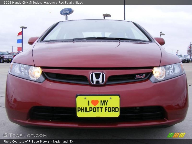 Habanero Red Pearl / Black 2008 Honda Civic Si Sedan