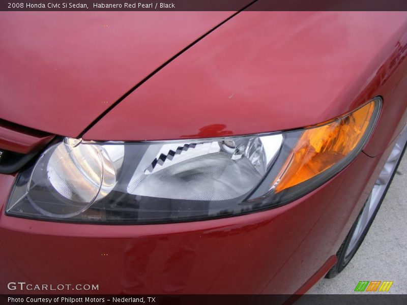Habanero Red Pearl / Black 2008 Honda Civic Si Sedan