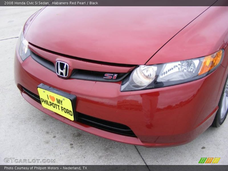 Habanero Red Pearl / Black 2008 Honda Civic Si Sedan