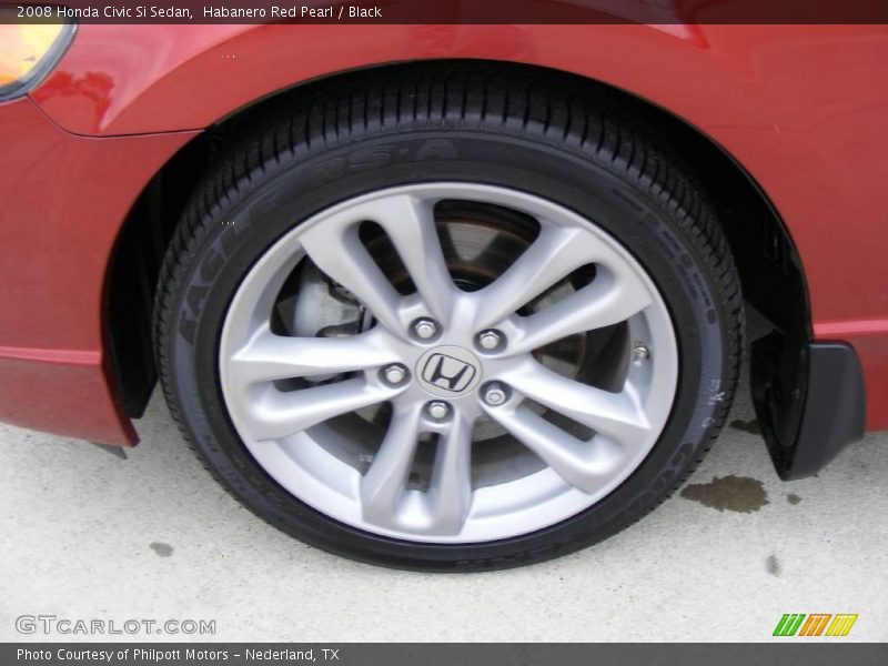 Habanero Red Pearl / Black 2008 Honda Civic Si Sedan