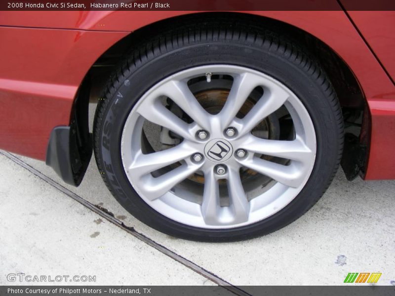 Habanero Red Pearl / Black 2008 Honda Civic Si Sedan