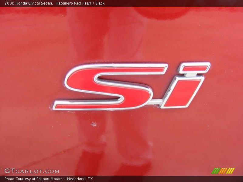 Habanero Red Pearl / Black 2008 Honda Civic Si Sedan