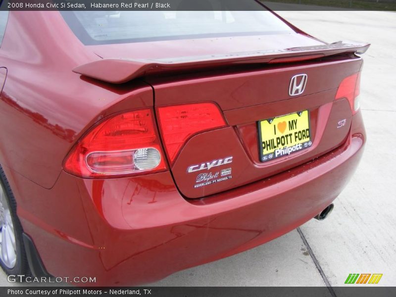 Habanero Red Pearl / Black 2008 Honda Civic Si Sedan