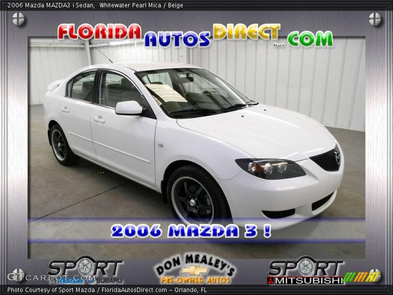 Whitewater Pearl Mica / Beige 2006 Mazda MAZDA3 i Sedan