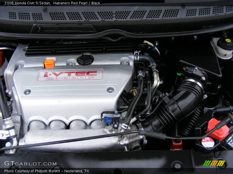 Habanero Red Pearl / Black 2008 Honda Civic Si Sedan
