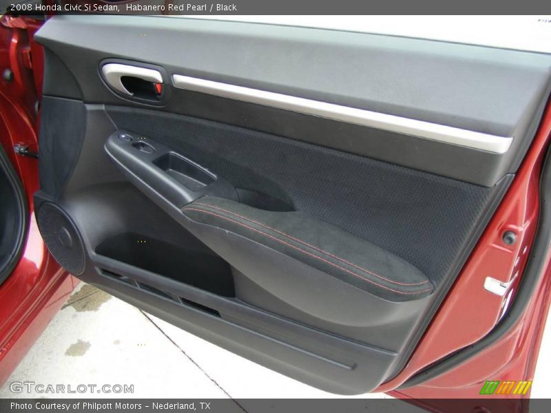 Habanero Red Pearl / Black 2008 Honda Civic Si Sedan