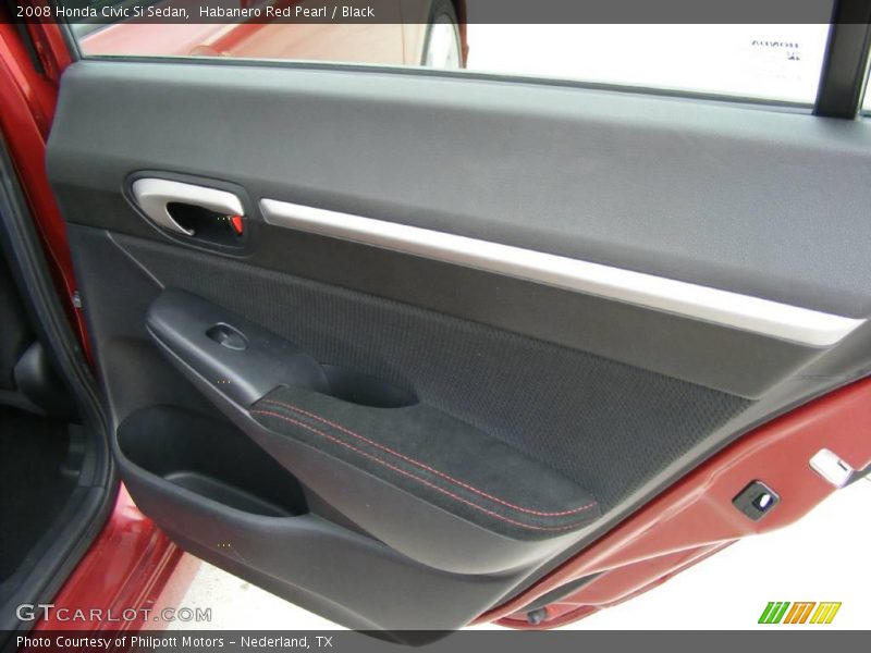 Habanero Red Pearl / Black 2008 Honda Civic Si Sedan