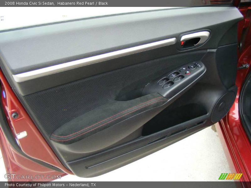 Habanero Red Pearl / Black 2008 Honda Civic Si Sedan