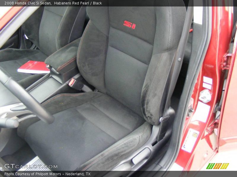 Habanero Red Pearl / Black 2008 Honda Civic Si Sedan