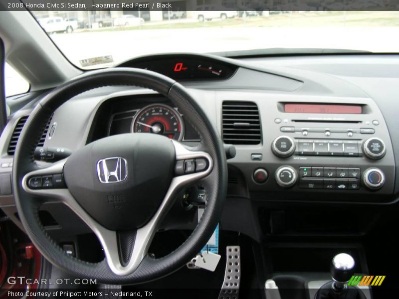 Habanero Red Pearl / Black 2008 Honda Civic Si Sedan
