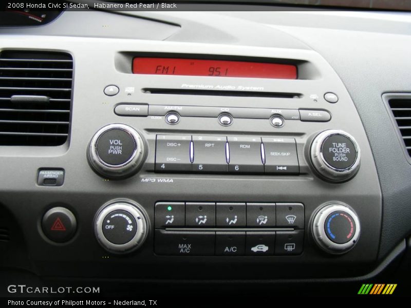 Habanero Red Pearl / Black 2008 Honda Civic Si Sedan