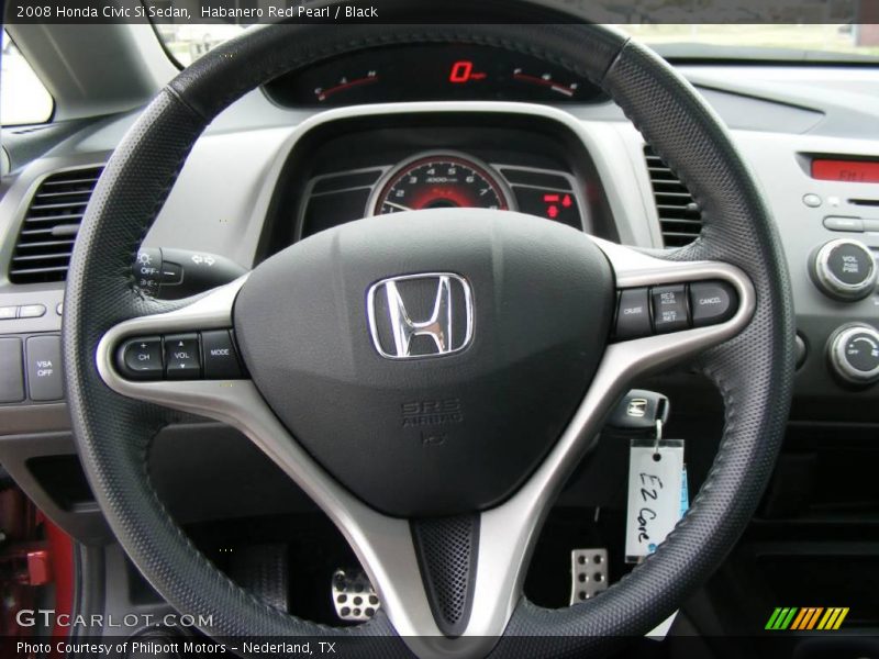 Habanero Red Pearl / Black 2008 Honda Civic Si Sedan