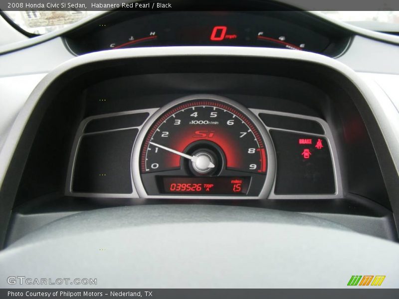 Habanero Red Pearl / Black 2008 Honda Civic Si Sedan