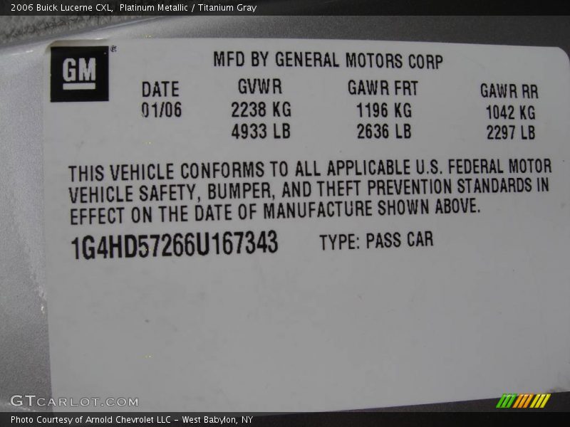 Platinum Metallic / Titanium Gray 2006 Buick Lucerne CXL