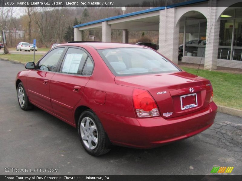 Electric Red Metallic / Gray 2005 Hyundai Elantra GLS Sedan