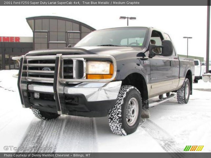True Blue Metallic / Medium Graphite 2001 Ford F250 Super Duty Lariat SuperCab 4x4