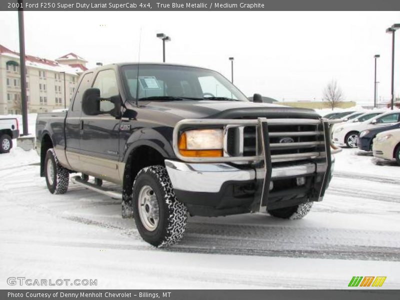 True Blue Metallic / Medium Graphite 2001 Ford F250 Super Duty Lariat SuperCab 4x4