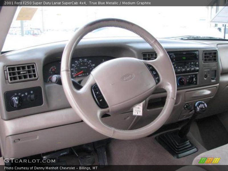 True Blue Metallic / Medium Graphite 2001 Ford F250 Super Duty Lariat SuperCab 4x4