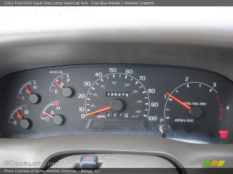 True Blue Metallic / Medium Graphite 2001 Ford F250 Super Duty Lariat SuperCab 4x4