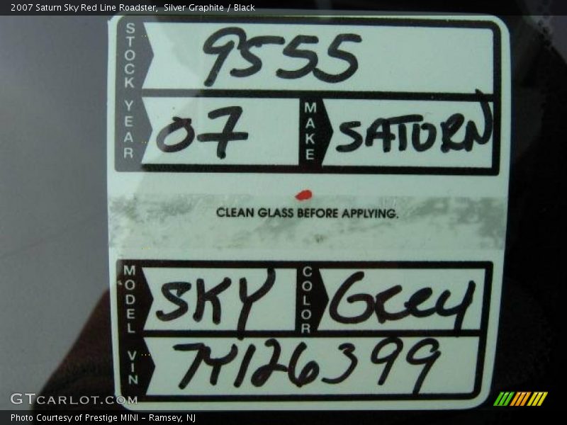 Silver Graphite / Black 2007 Saturn Sky Red Line Roadster