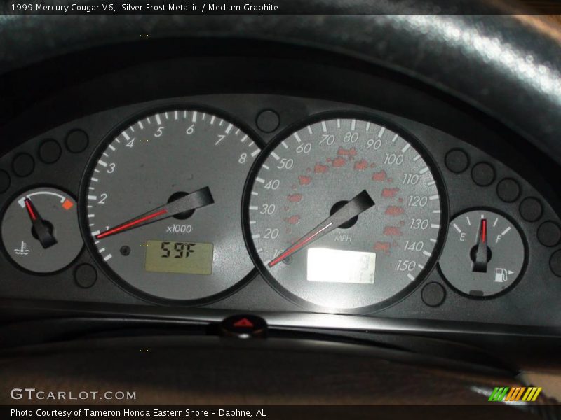 Silver Frost Metallic / Medium Graphite 1999 Mercury Cougar V6