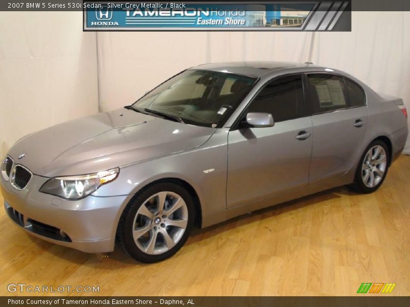 Silver Grey Metallic / Black 2007 BMW 5 Series 530i Sedan