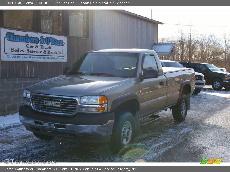 Topaz Gold Metallic / Graphite 2001 GMC Sierra 2500HD SL Regular Cab