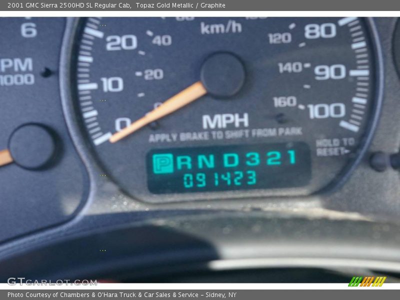 Topaz Gold Metallic / Graphite 2001 GMC Sierra 2500HD SL Regular Cab