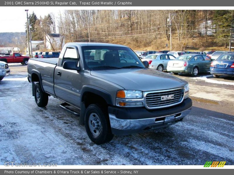 Topaz Gold Metallic / Graphite 2001 GMC Sierra 2500HD SL Regular Cab