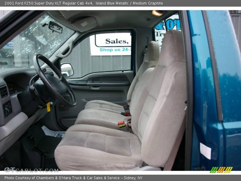 Island Blue Metallic / Medium Graphite 2001 Ford F250 Super Duty XLT Regular Cab 4x4