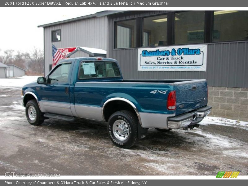 Island Blue Metallic / Medium Graphite 2001 Ford F250 Super Duty XLT Regular Cab 4x4