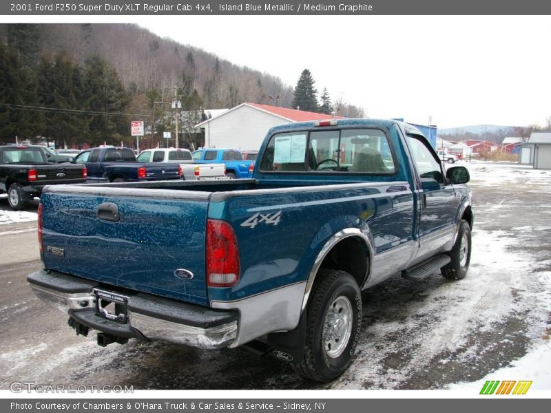 Island Blue Metallic / Medium Graphite 2001 Ford F250 Super Duty XLT Regular Cab 4x4