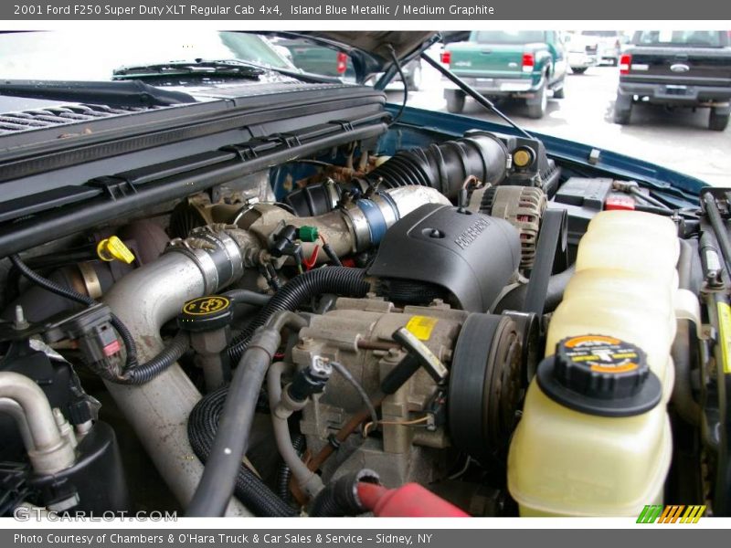 Island Blue Metallic / Medium Graphite 2001 Ford F250 Super Duty XLT Regular Cab 4x4