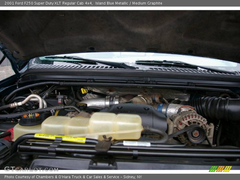 Island Blue Metallic / Medium Graphite 2001 Ford F250 Super Duty XLT Regular Cab 4x4
