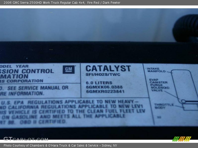 Fire Red / Dark Pewter 2006 GMC Sierra 2500HD Work Truck Regular Cab 4x4