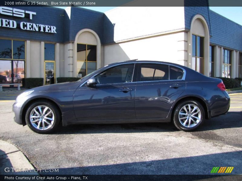 Blue Slate Metallic / Stone 2008 Infiniti G 35 Sedan