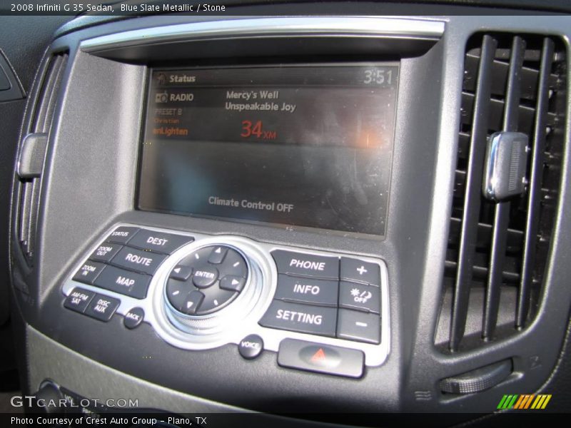 Blue Slate Metallic / Stone 2008 Infiniti G 35 Sedan