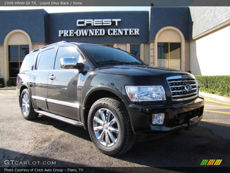 Liquid Onyx Black / Stone 2008 Infiniti QX 56