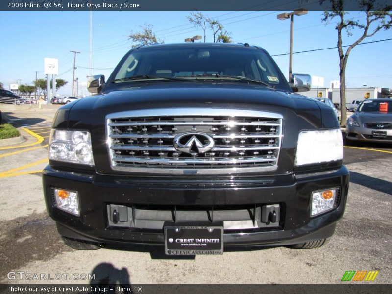 Liquid Onyx Black / Stone 2008 Infiniti QX 56