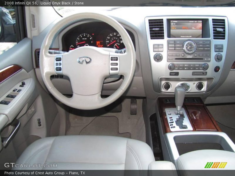 Liquid Onyx Black / Stone 2008 Infiniti QX 56