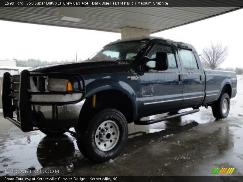 Dark Blue Pearl Metallic / Medium Graphite 1999 Ford F350 Super Duty XLT Crew Cab 4x4