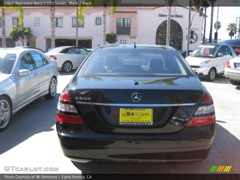Black / Black 2007 Mercedes-Benz S 550 Sedan