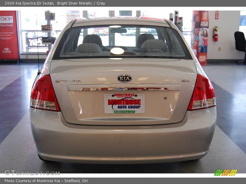 Bright Silver Metallic / Gray 2009 Kia Spectra EX Sedan
