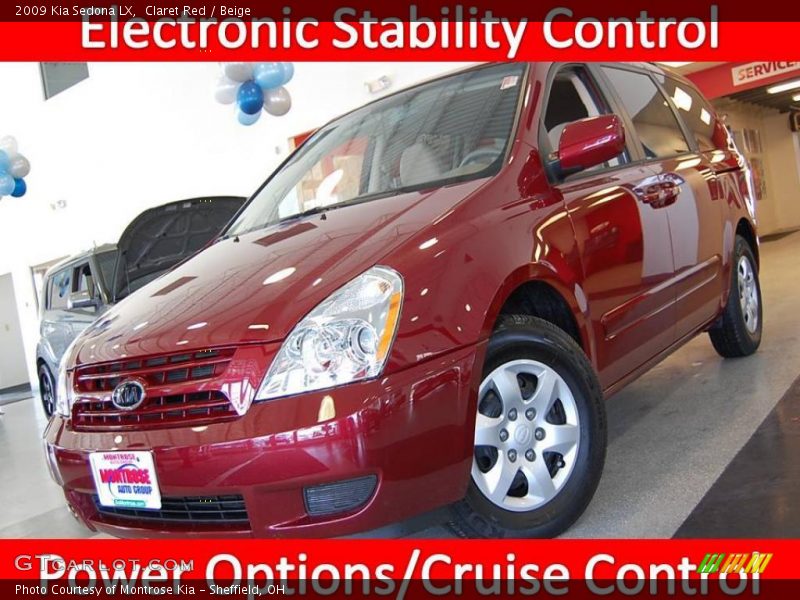 Claret Red / Beige 2009 Kia Sedona LX